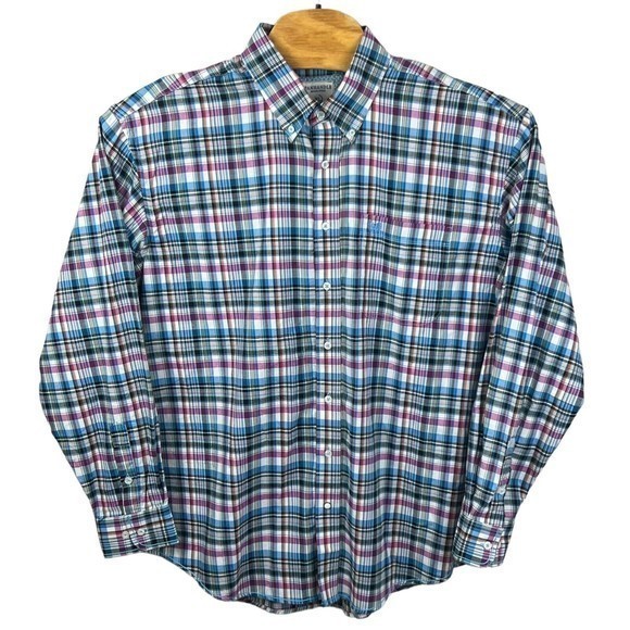 Panhandle Rough Stock Mens Multicolor Plaid Long‎ Sleeve Button Down Shirt XL - Picture 2 of 6